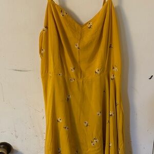 Old Navy Yellow Floral Spaghetti Strap Dress